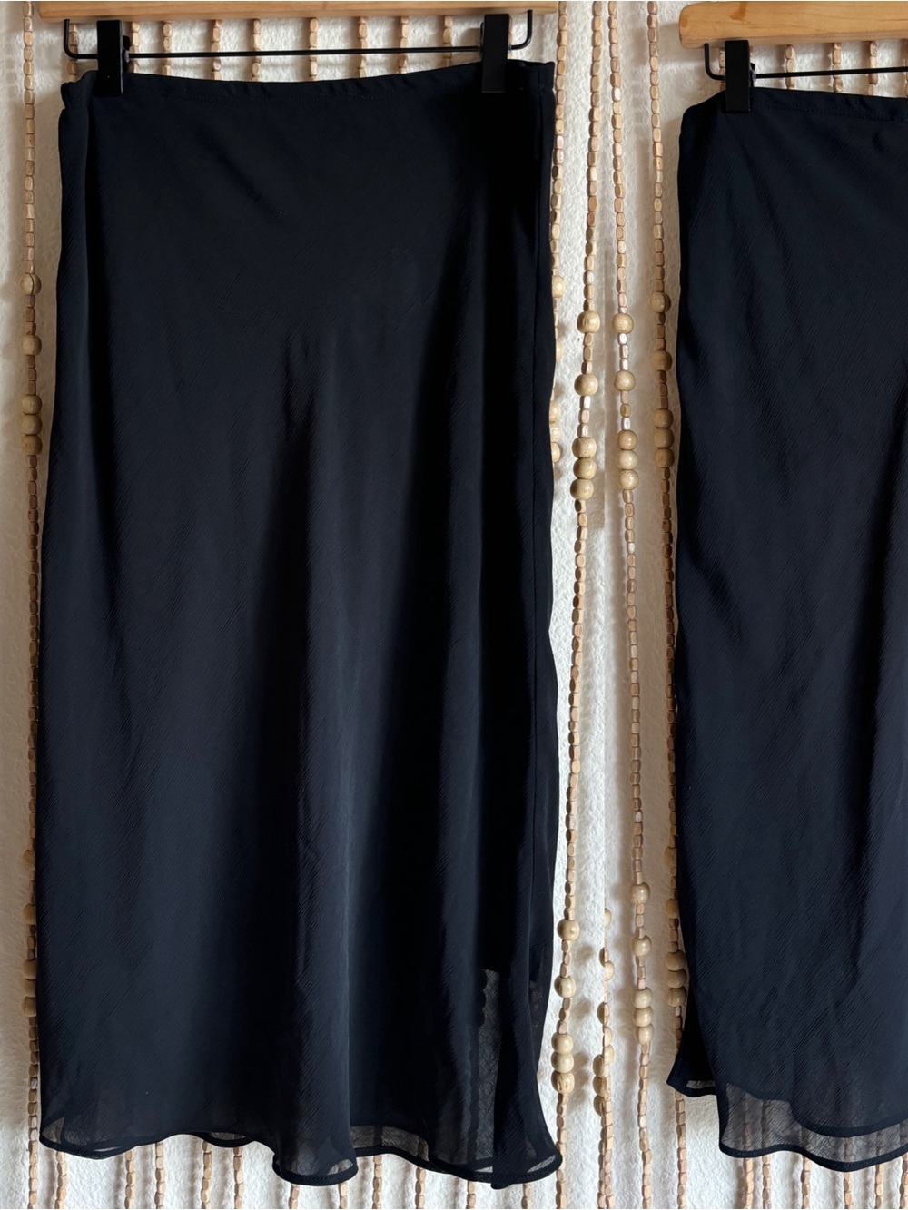 Forever 21 Y2K Black Slip Midi Classic Goth Slip Stretch Waist Skirt Sm